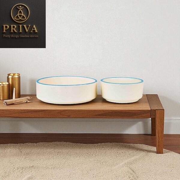 Priva Minimalist Ceramic Bowl Set (Set of 2 – 6” & 4.5”)